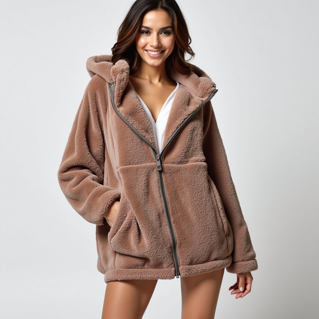 Fleece Jacket – Hooded & Relaxed Fit – Cosy Casual Look