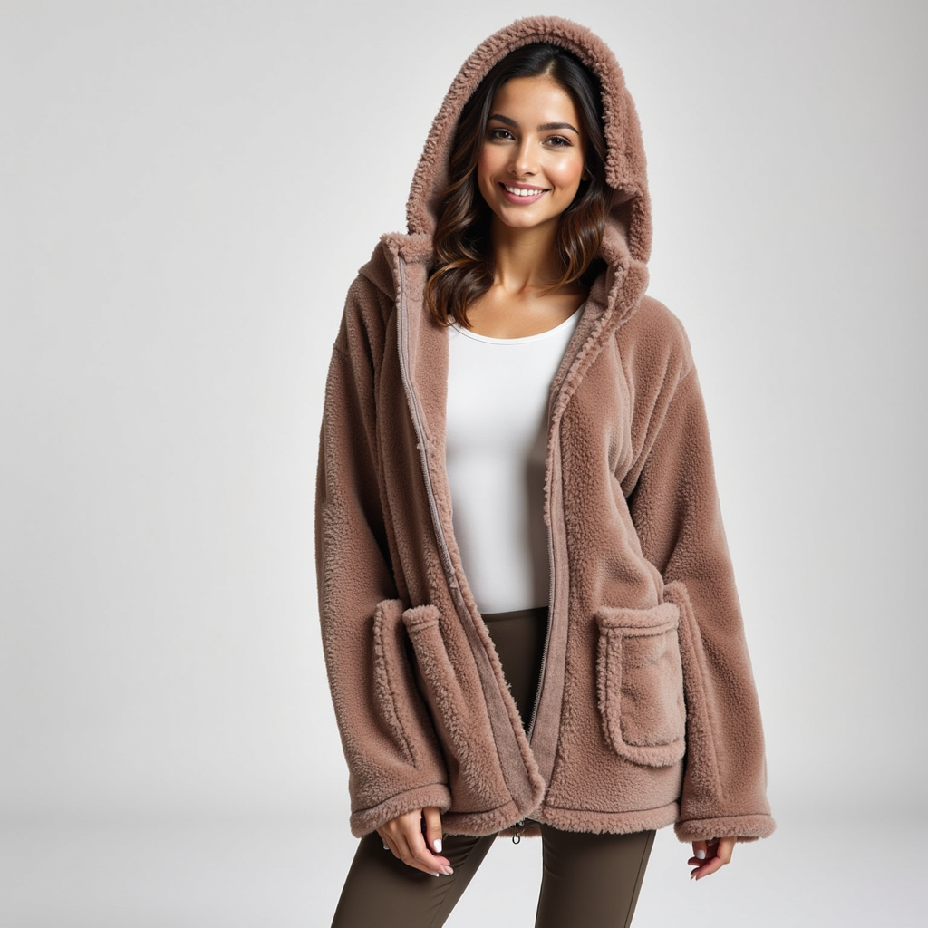 Fleece Jacket – Hooded & Relaxed Fit – Cosy Casual Look