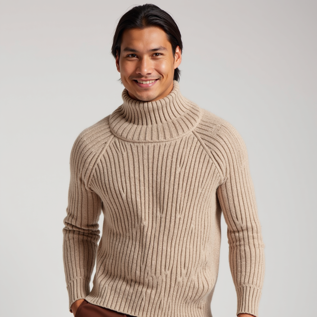 High Neck Sweater – Ribbed Knit – Casual to Cosy Look
