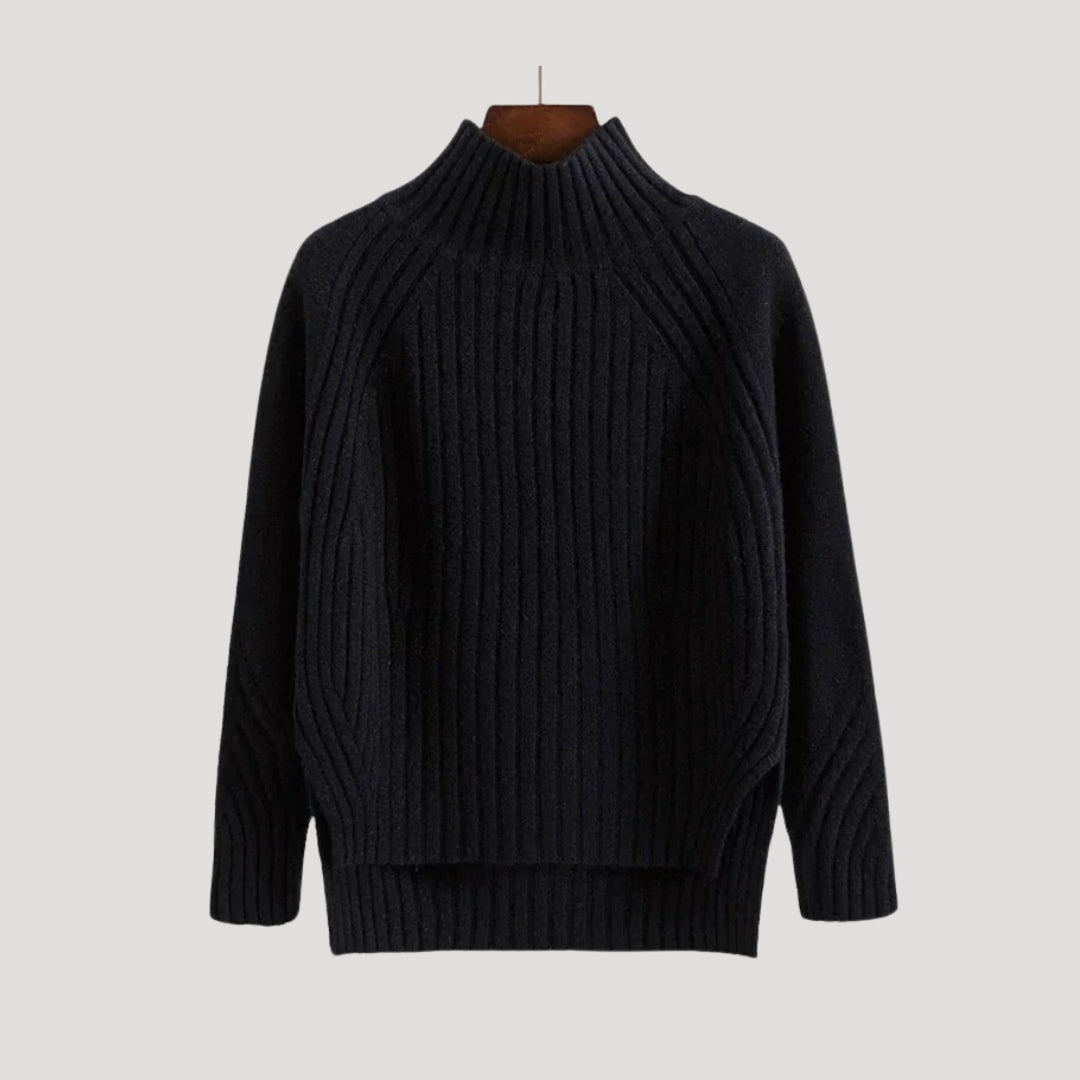 High Neck Sweater – Ribbed Knit – Casual to Cosy Look