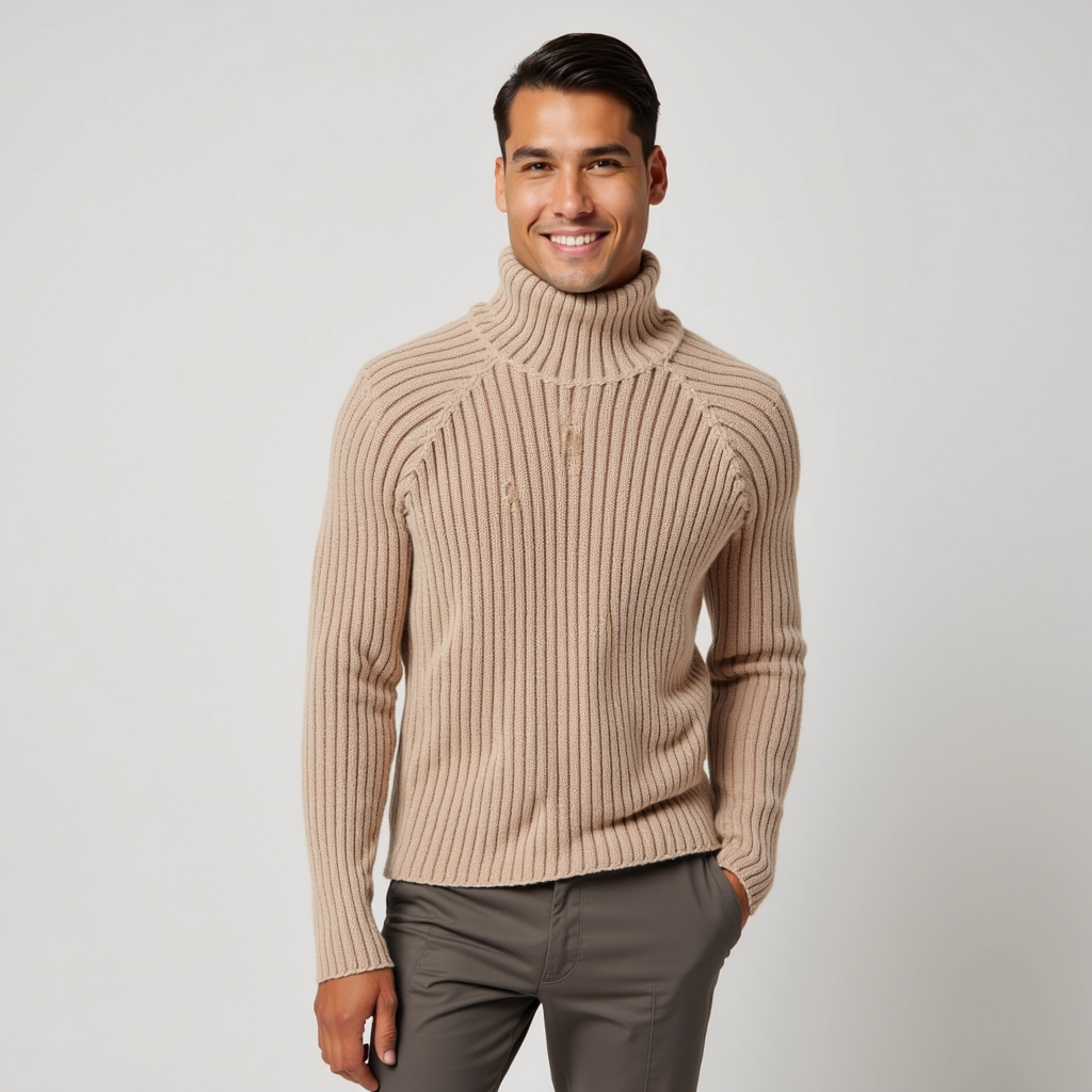 High Neck Sweater – Ribbed Knit – Casual to Cosy Look