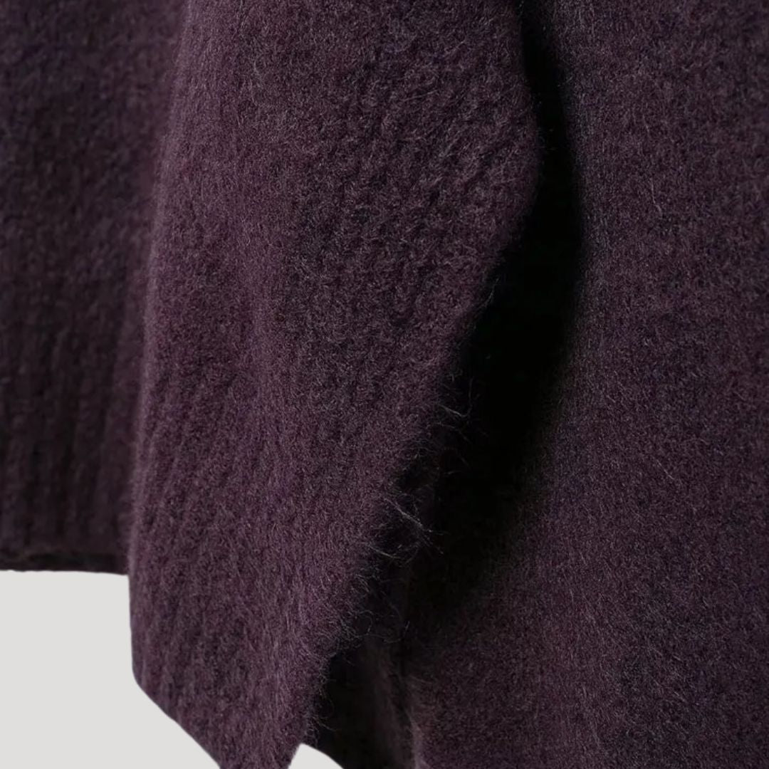 Mock Neck Sweater – Ribbed Hem – Soft Knit Winter Look