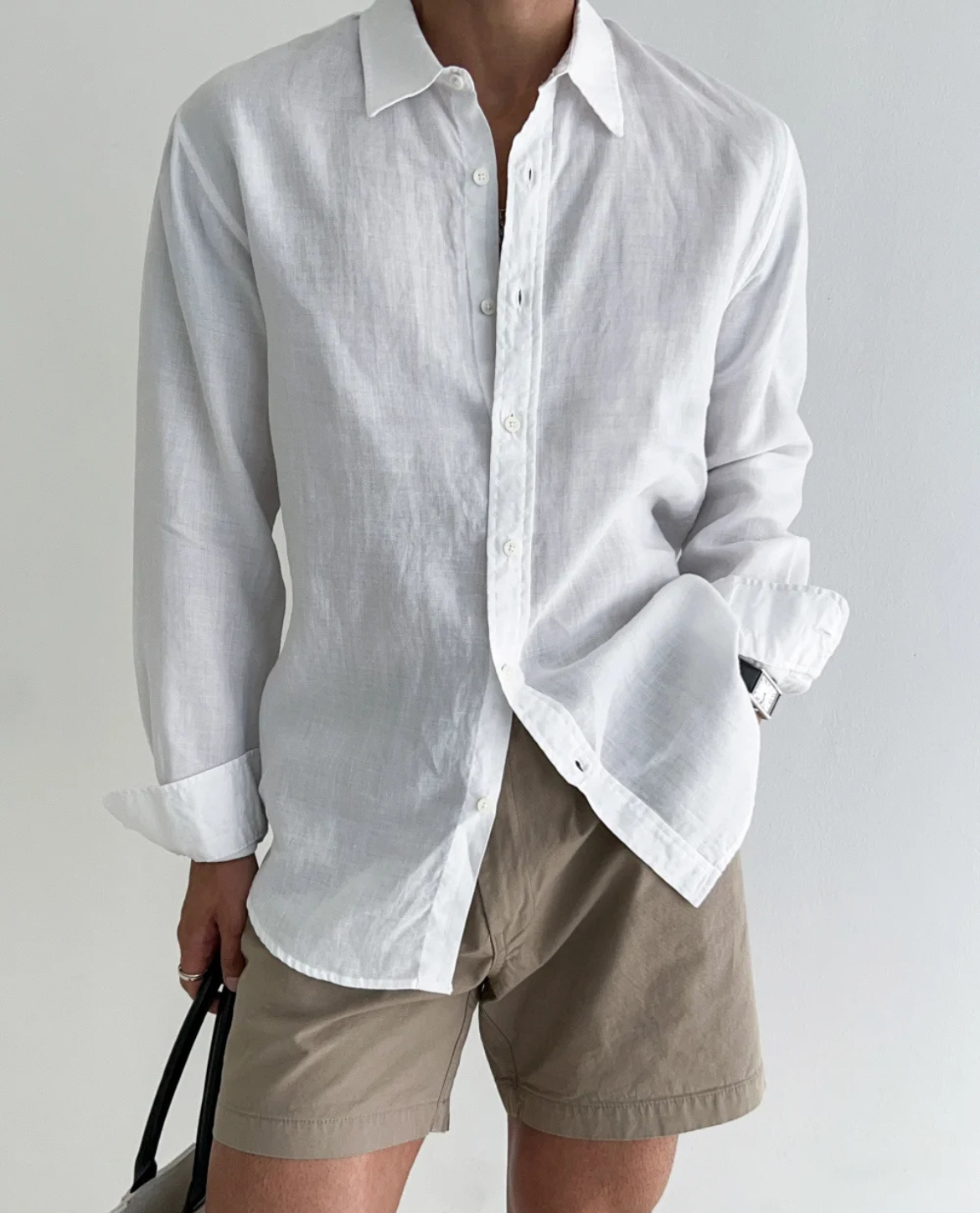Men's Long Sleeve Linen Blend Shirt