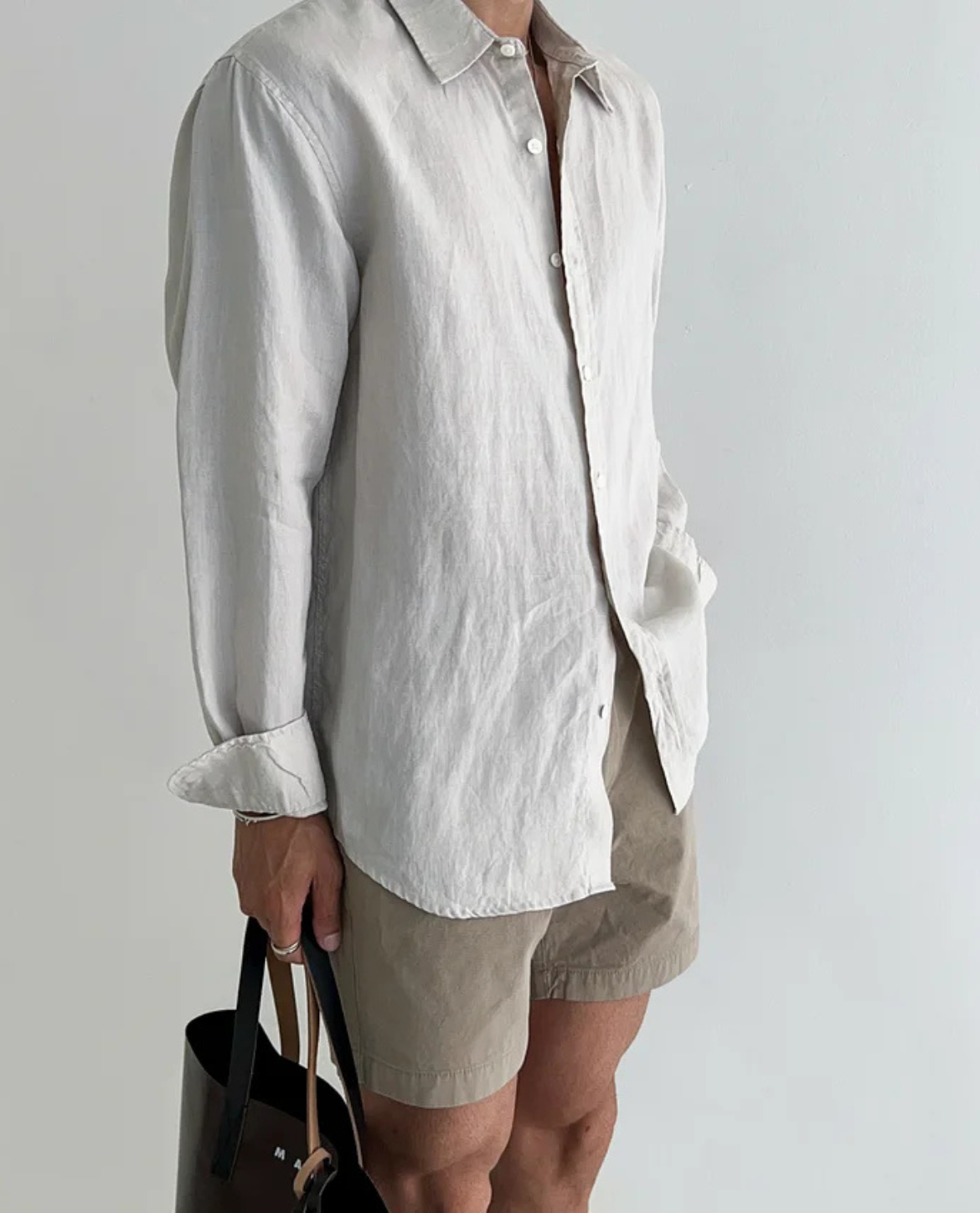Men's Long Sleeve Linen Blend Shirt