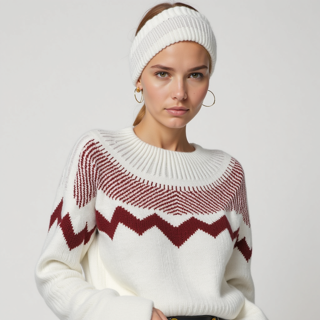 Patterned Sweater – Zigzag Knit – Cosy Winter Style
