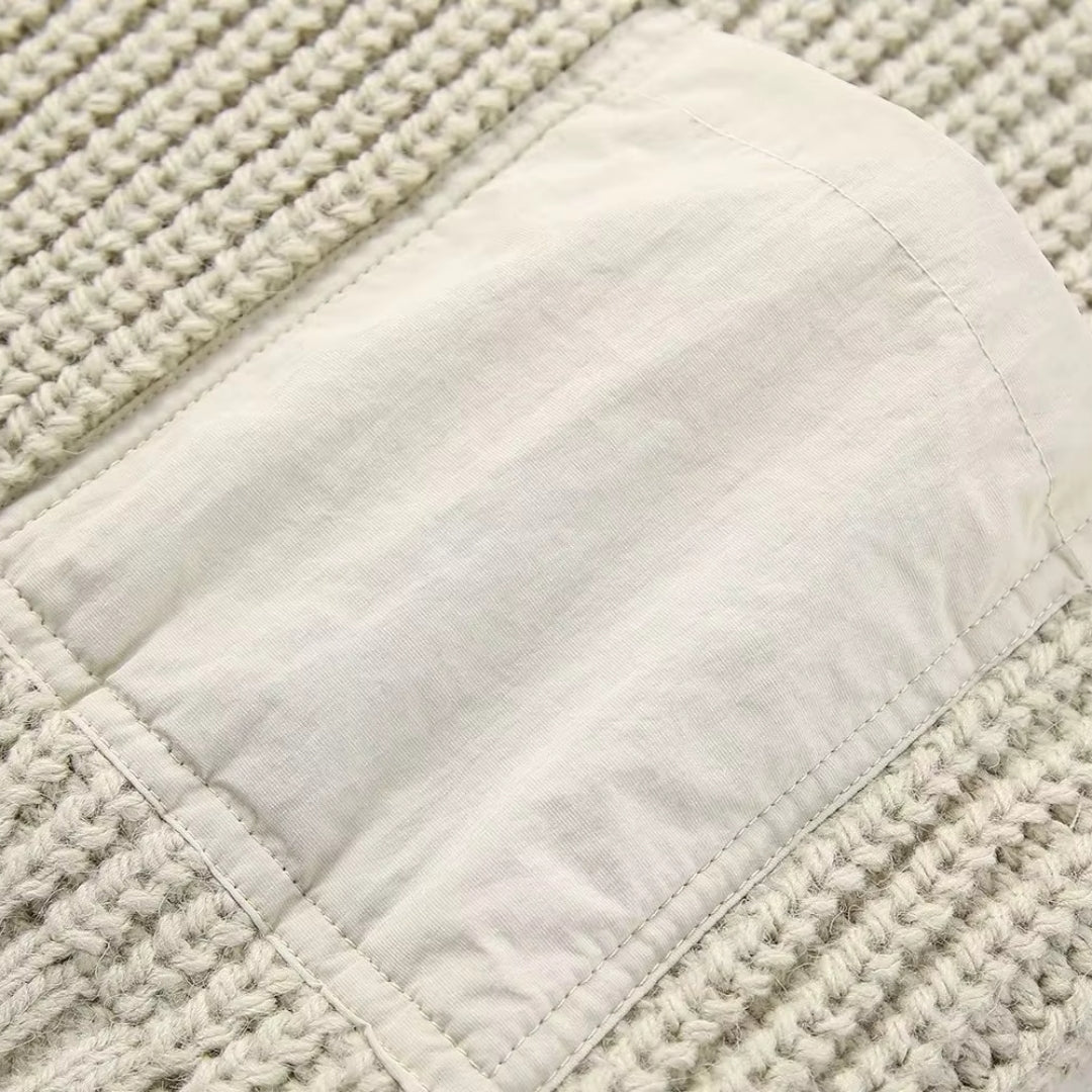 Chunky Knit Sweater – Roll Neck – Cosy Pocket Detail