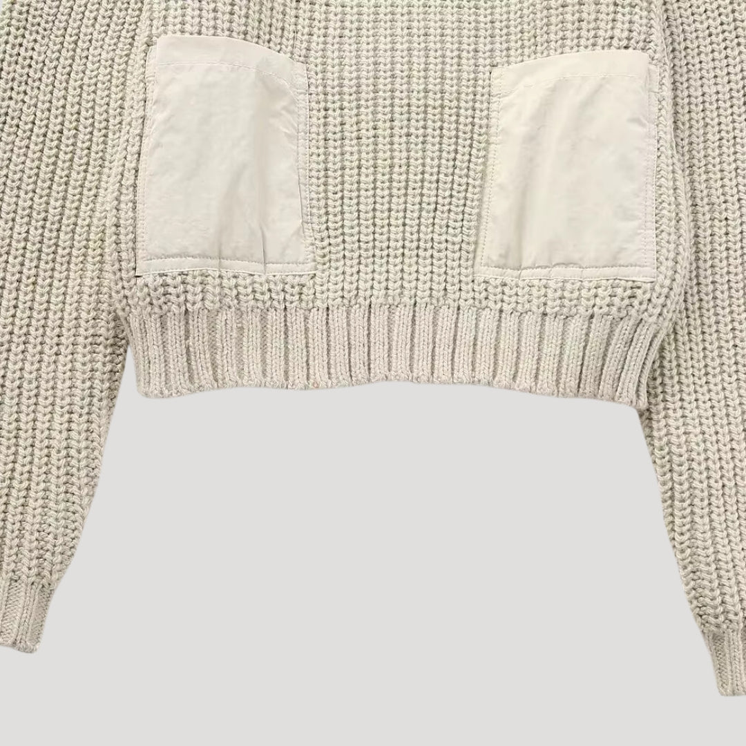 Chunky Knit Sweater – Roll Neck – Cosy Pocket Detail