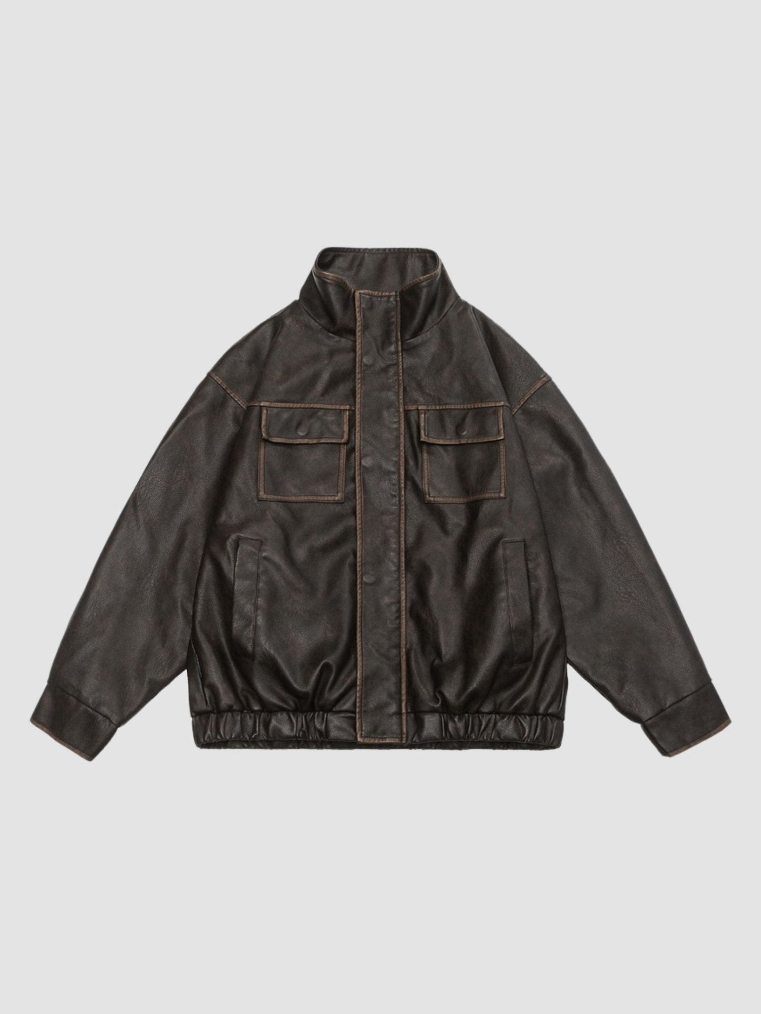 Faux Leather Jacket – Boxy Fit – Vintage Street Style