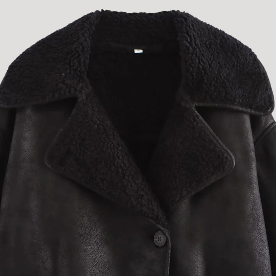Shearling Collar Winter Coat