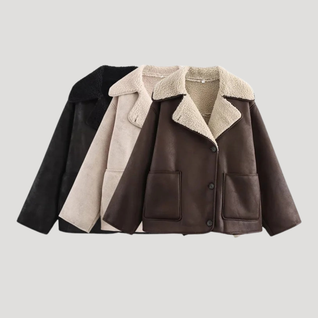 Shearling Collar Winter Coat