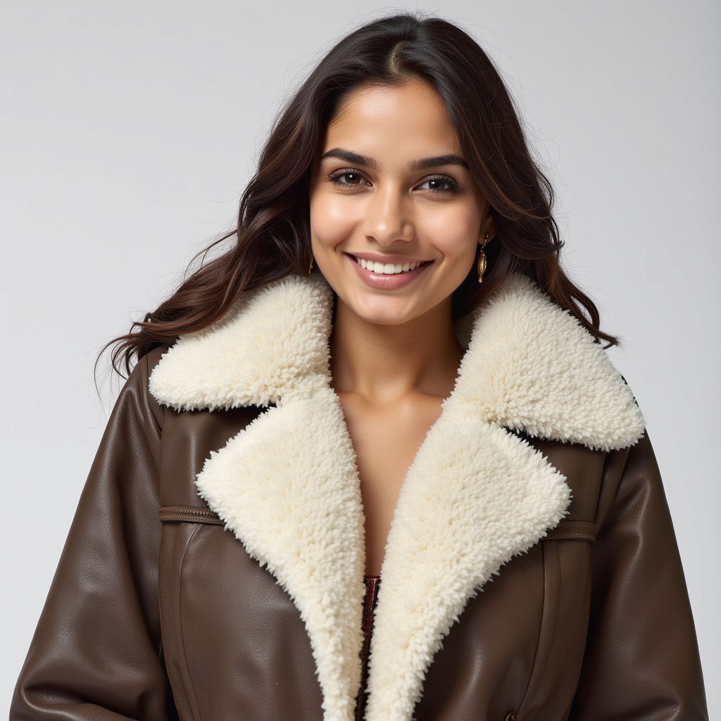 Shearling Collar Winter Coat