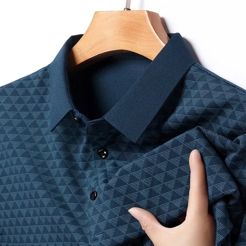 Polo Shirt – Diamond Texture – Luxe Silk-Blend Feel