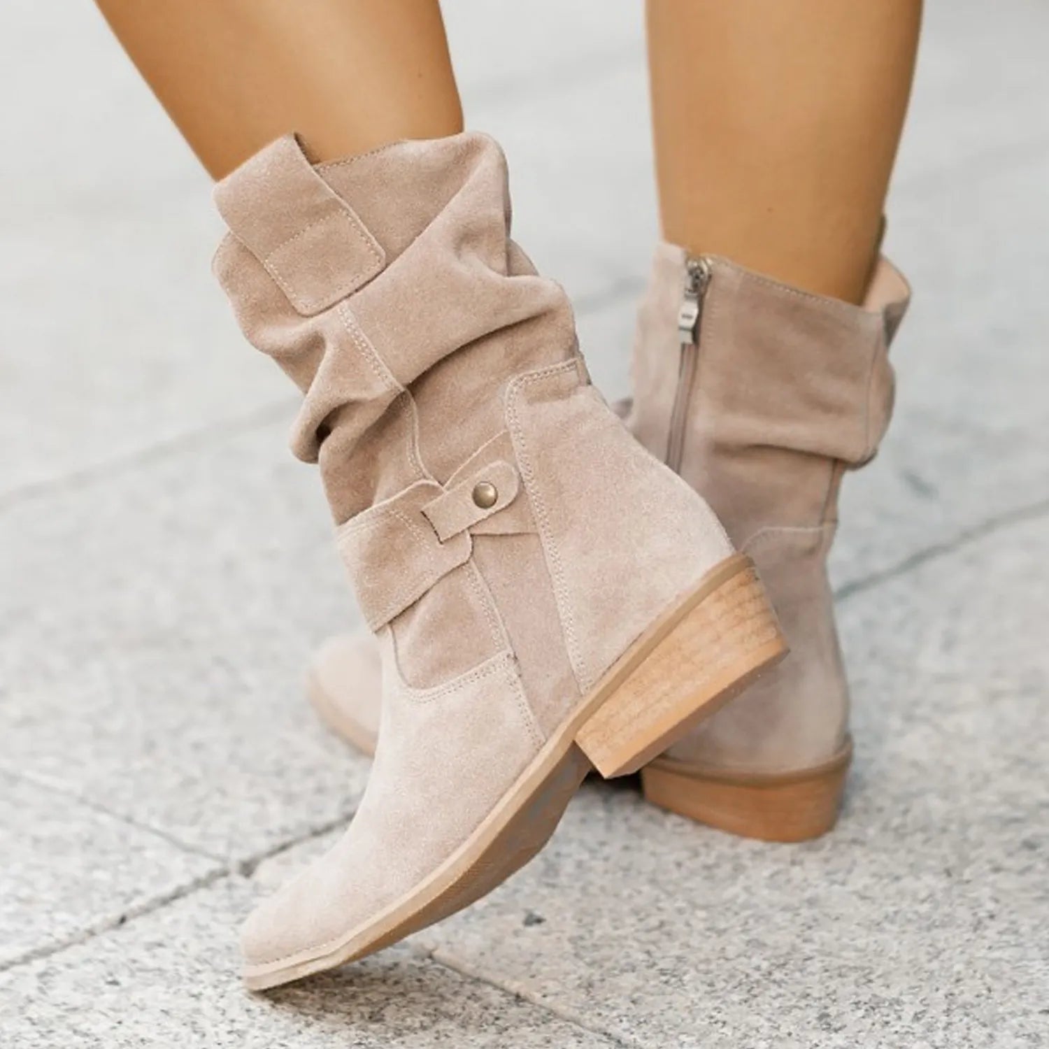 Suede Slouchy Ankle Boots – Luxurious Comfort – Everyday Chic Style