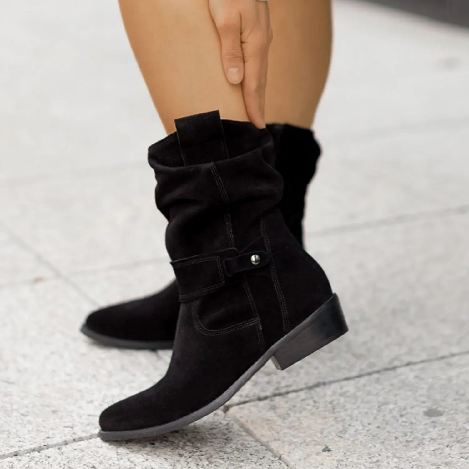 Suede Slouchy Ankle Boots – Luxurious Comfort – Everyday Chic Style