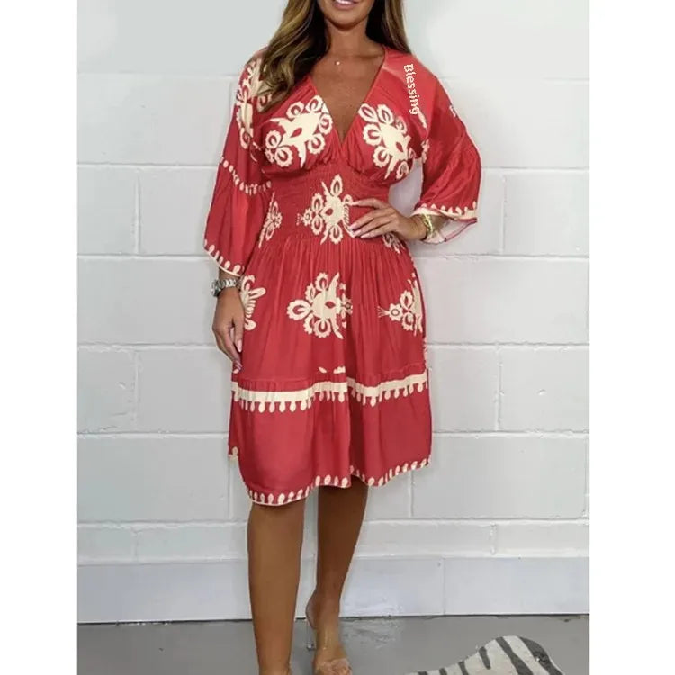 Dress – Vibrant Print – Casual Day Out Style