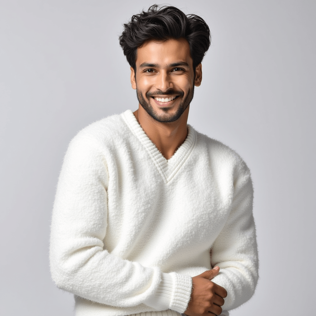 Men’s Knit Sweater – Soft V-Neck – Classic Winter Fit