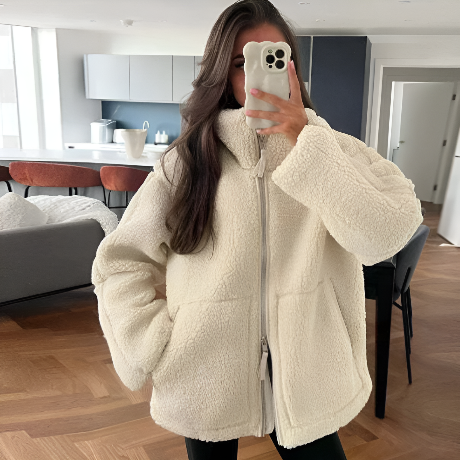 Teddy Fleece Jacket – Oversized Fit – Cozy Winter Style
