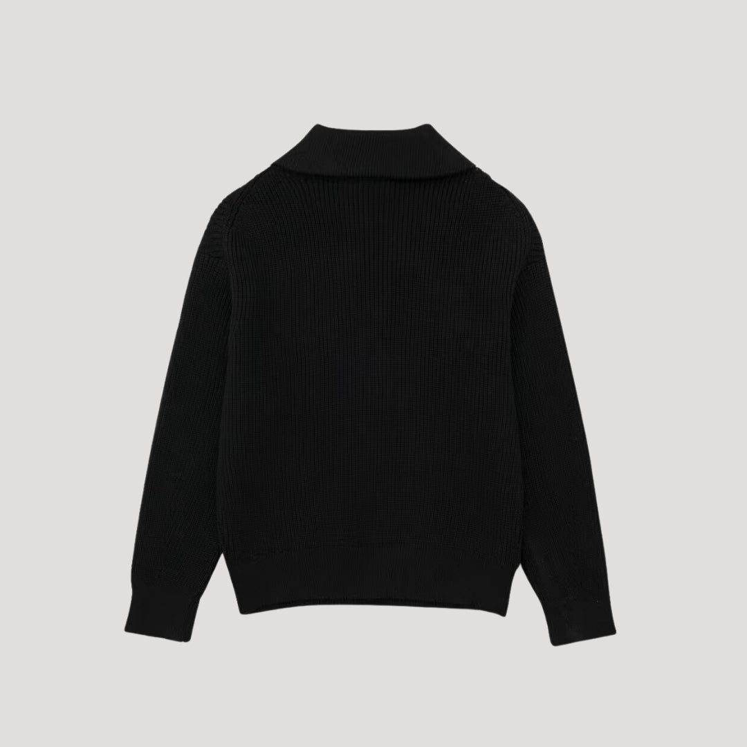 Zip-Up Sweater – Ribbed Knit – Unisex Casual Style