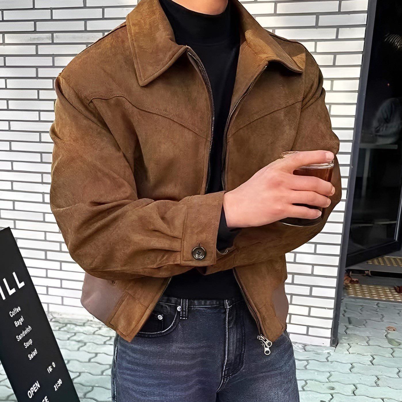 Suede Jacket – Vintage Look – Structured Fit for Smart Casual