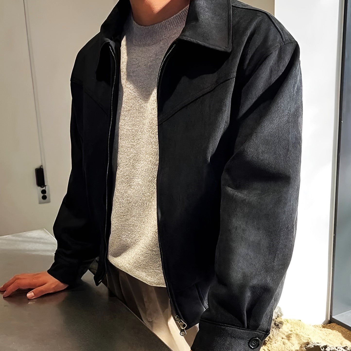 Suede Jacket – Vintage Look – Structured Fit for Smart Casual