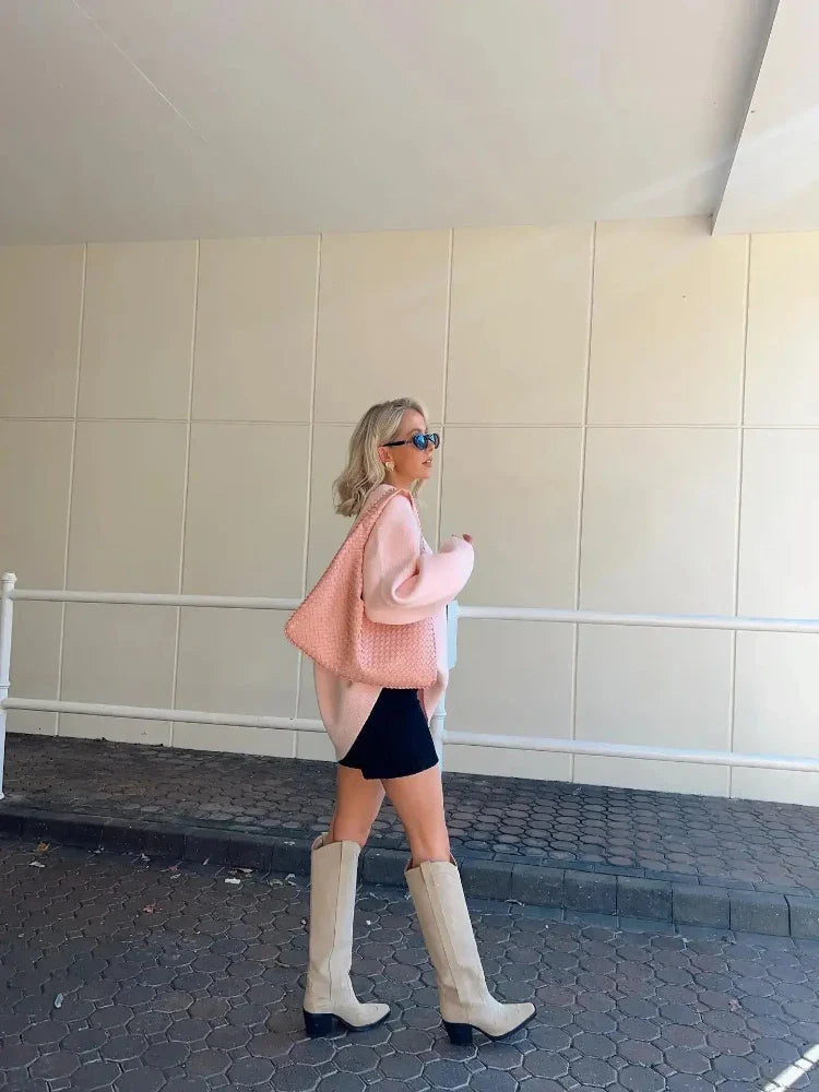 Women's Ribbed Knit Pullover Sweater