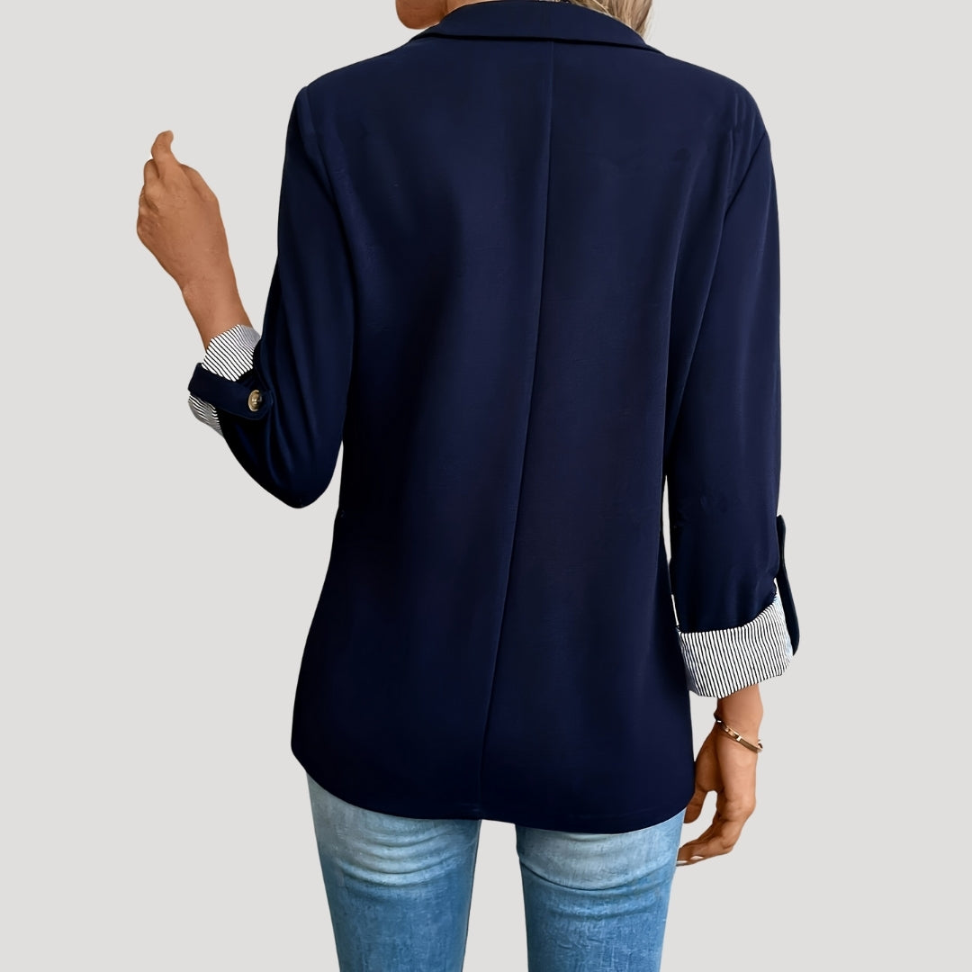 Women's classic tailored blazer with roll-up sleeves