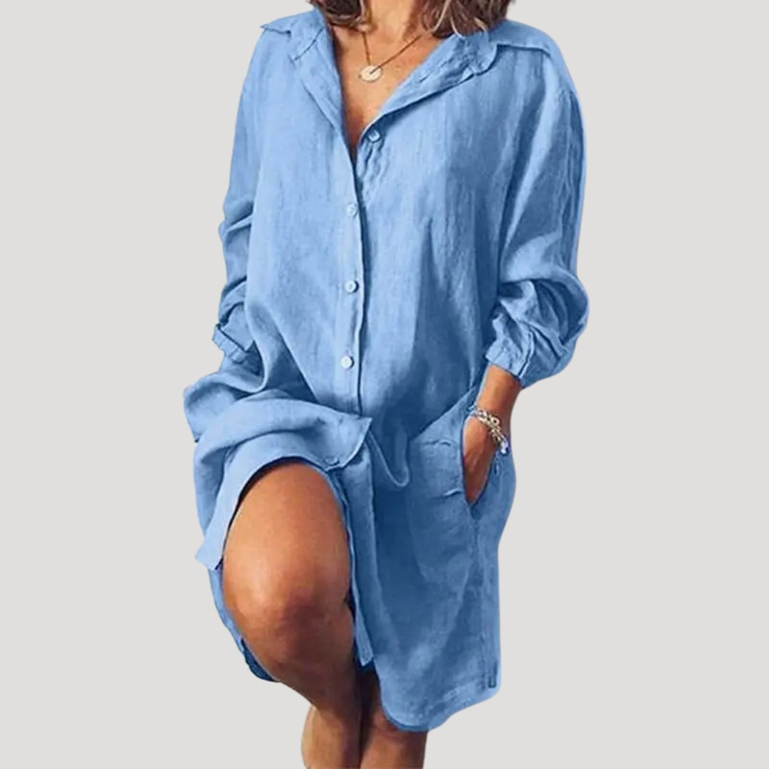 Shirt Dress – Polyester Blend – Casual Everyday Style