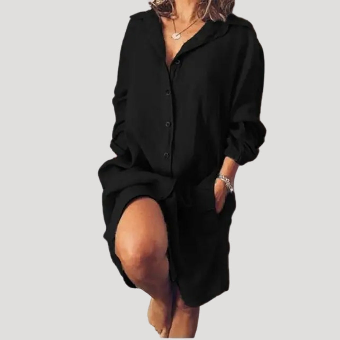 Shirt Dress – Polyester Blend – Casual Everyday Style