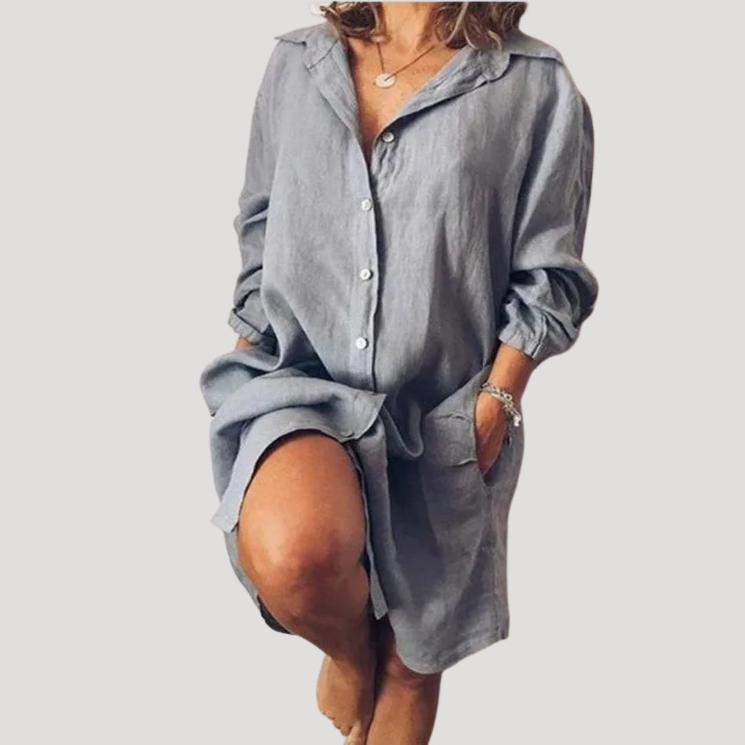 Shirt Dress – Polyester Blend – Casual Everyday Style