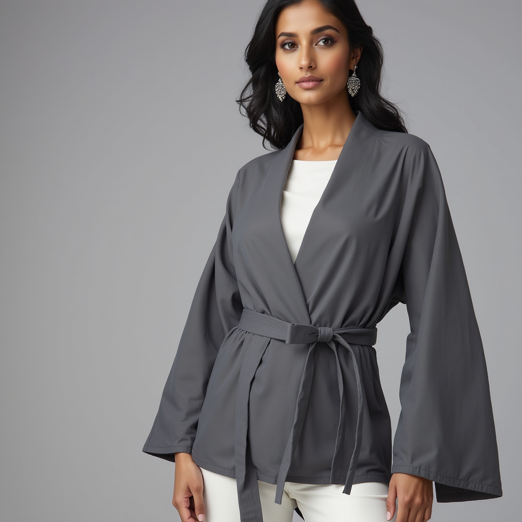 Wrap Jacket – Tie Waist – Effortless Layering Style
