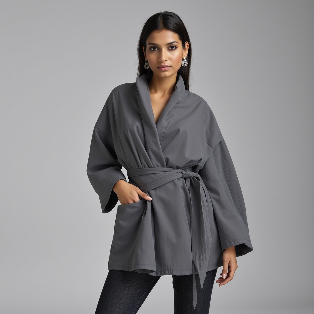 Wrap Jacket – Tie Waist – Effortless Layering Style