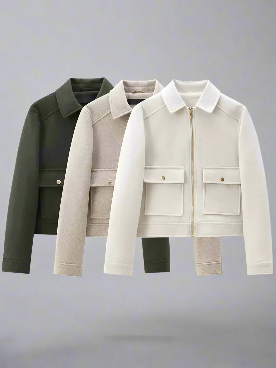 Zipper Jacket – Long Sleeve – Chic Winter Layering Piece