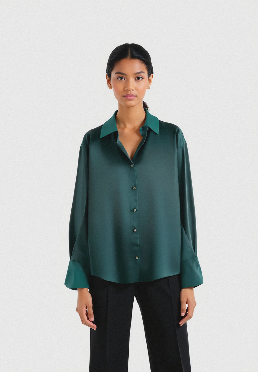 Satin oversized blouse